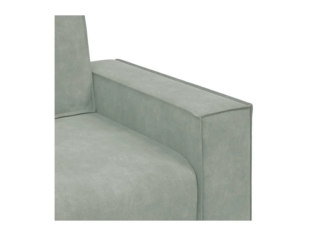 Divano 3 posti Grigio chiaro 180 cm Velluto