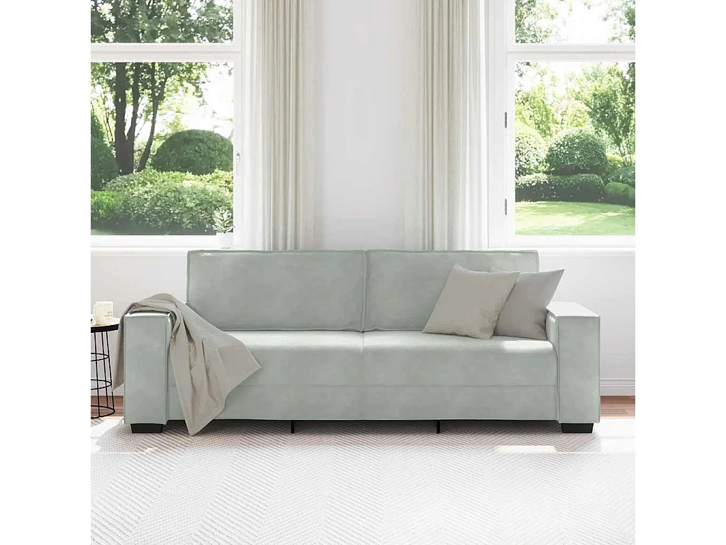 3-zitsbank Lichtgrijs 180 cm Fluweel