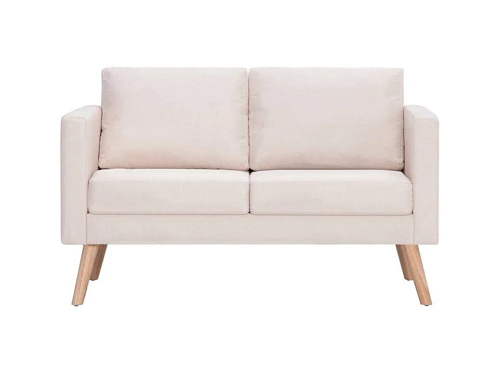 Canapé à 2 places Tissu Crème
