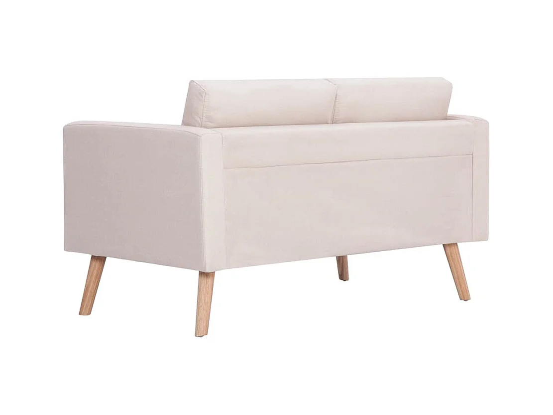 Canapé à 2 places Tissu Crème
