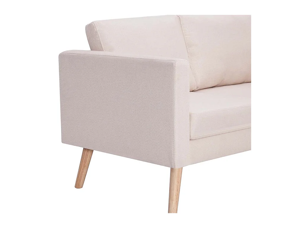 Canapé à 2 places Tissu Crème