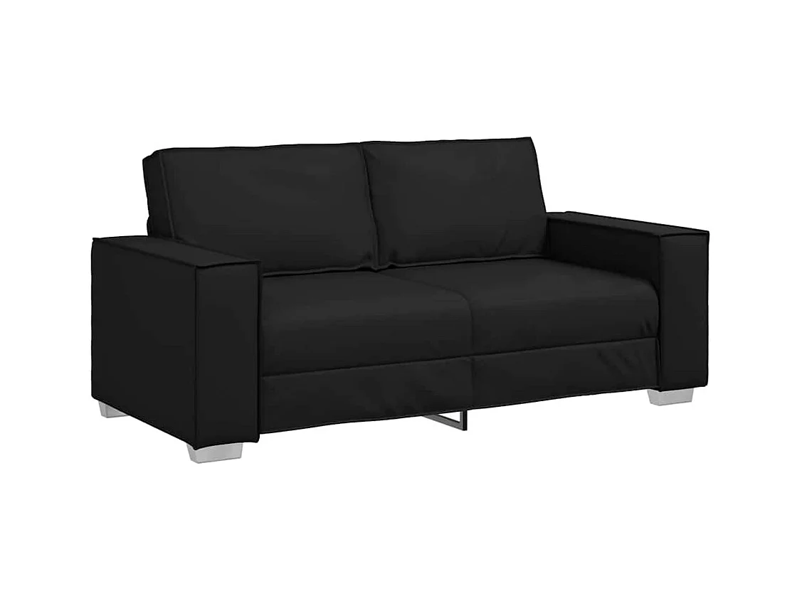 Divano poltrona nero 180 x 78 x 84 cm in similpelle