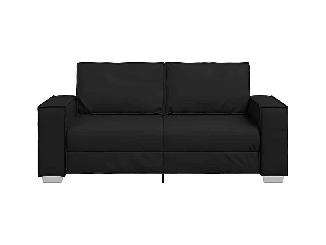 Divano poltrona nero 180 x 78 x 84 cm in similpelle