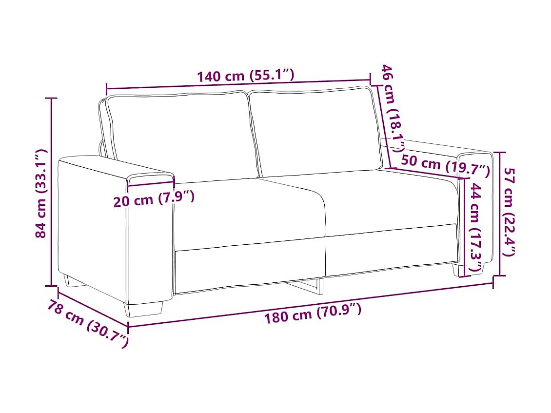 Zwarte fauteuil 180 x 78 x 84 cm Kunstleer