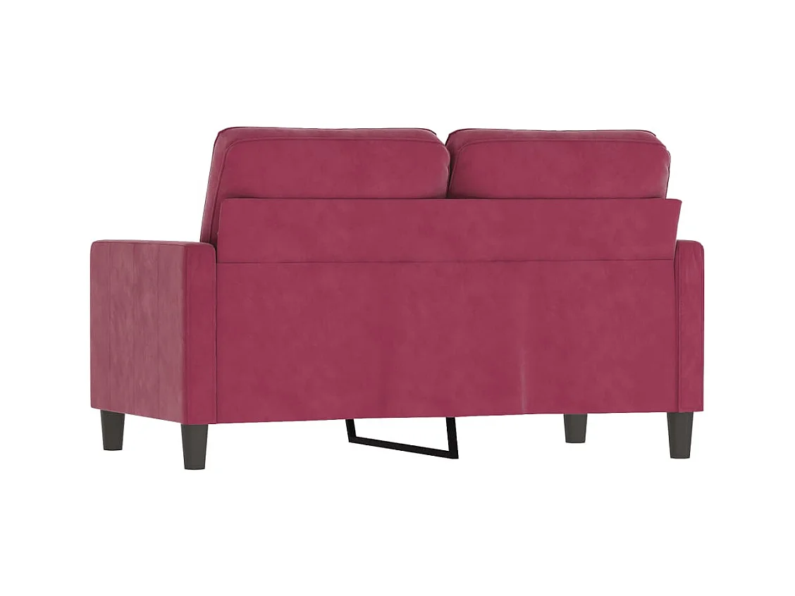 Divano 2 posti rosso bordeaux 120 cm velluto