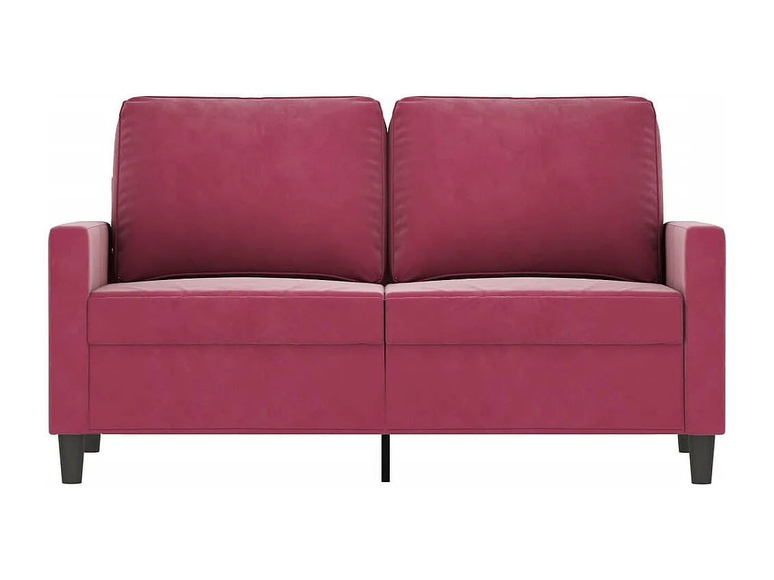 Sofá 2 plazas Rojo burdeos 120 cm Terciopelo