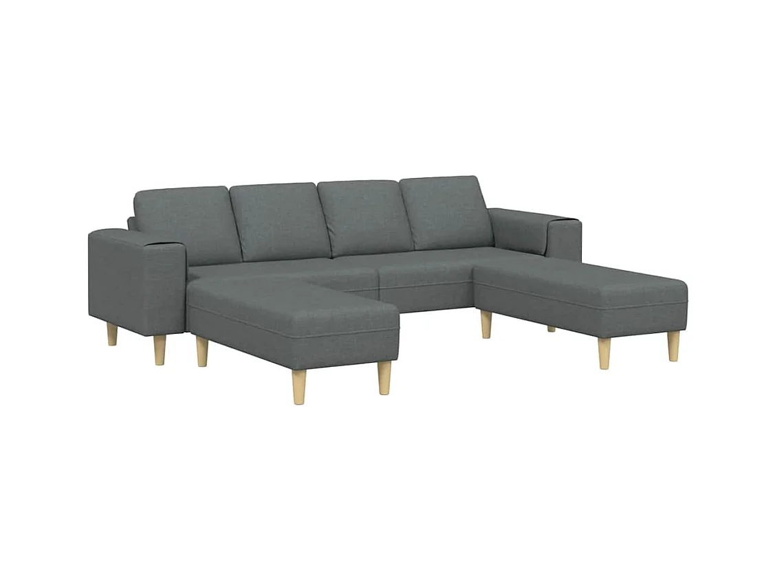 Set di divani 3 pezzi in tessuto grigio scuro