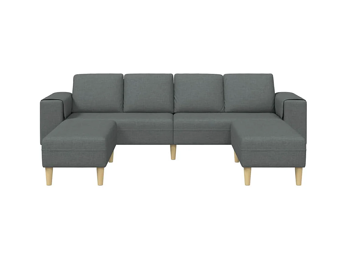 Set di divani 3 pezzi in tessuto grigio scuro