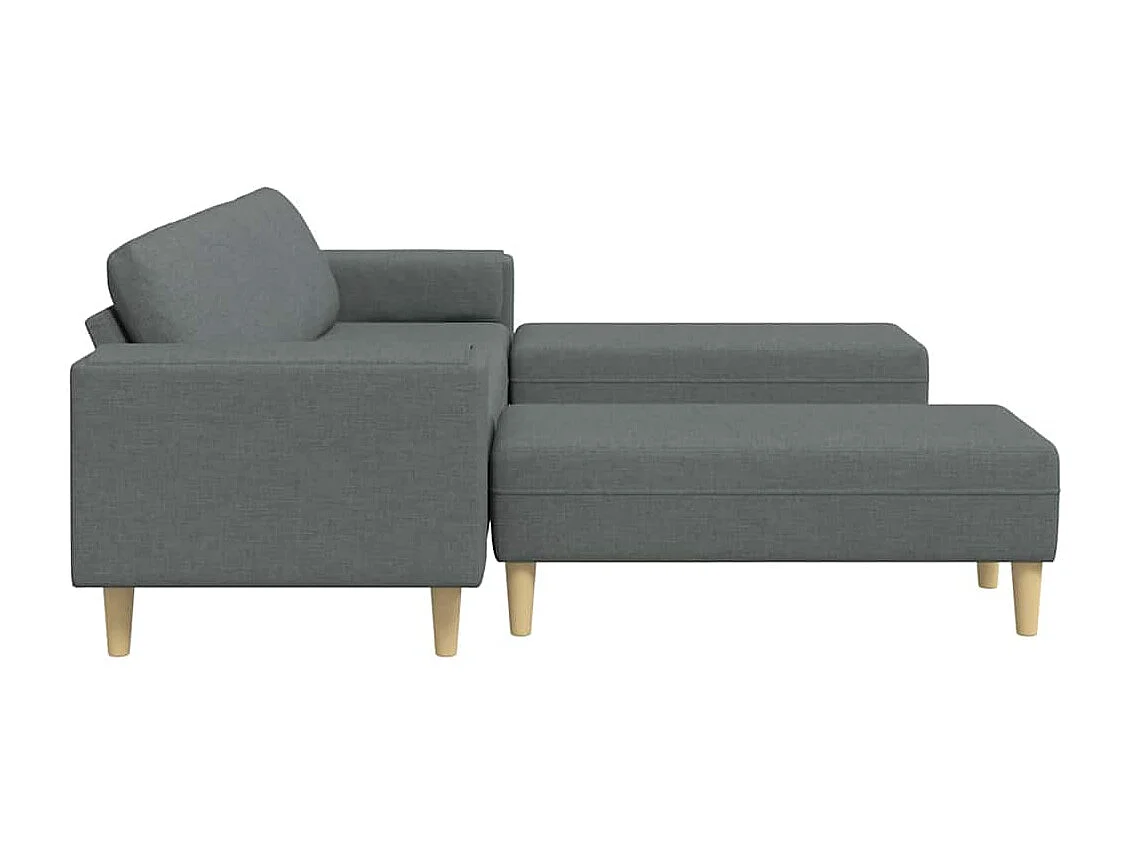 Ensemble de Canapés 3 pcs Gris foncé tissu