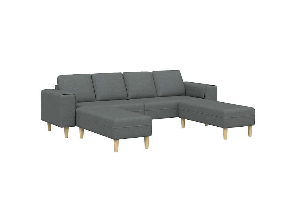 3-teiliges Sofaset in dunkelgrauem Stoff