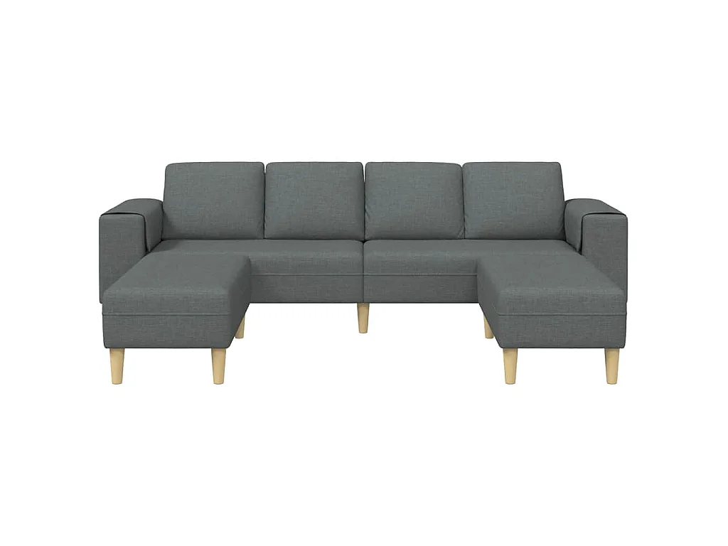 3-teiliges Sofaset in dunkelgrauem Stoff