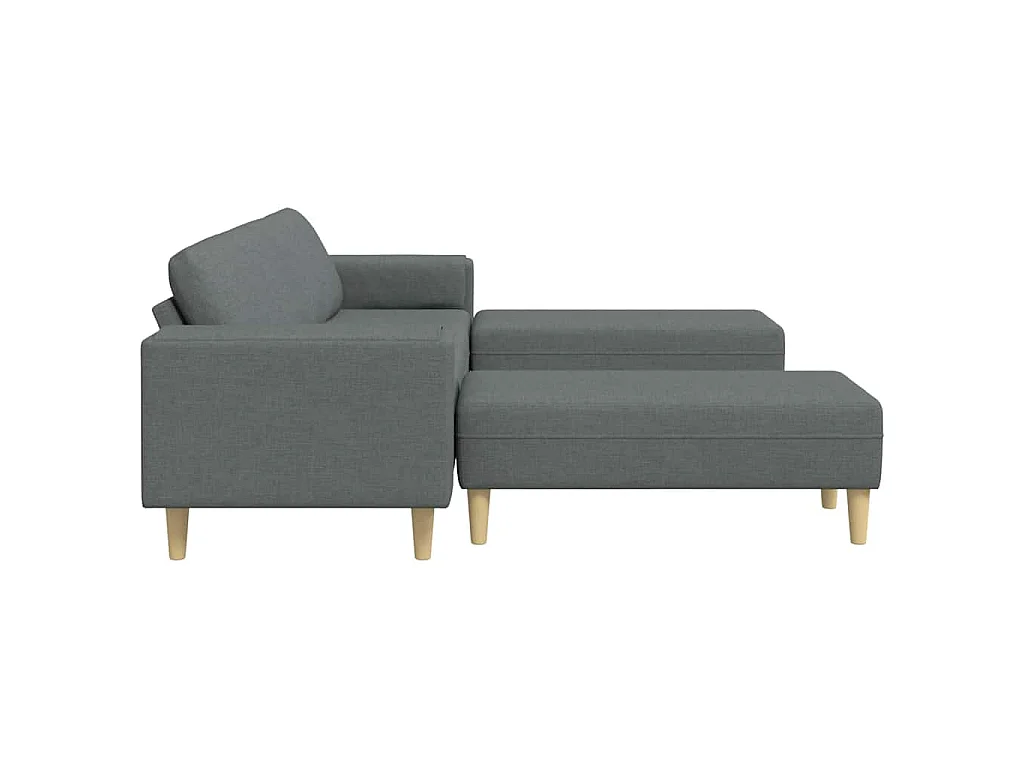 3-teiliges Sofaset in dunkelgrauem Stoff