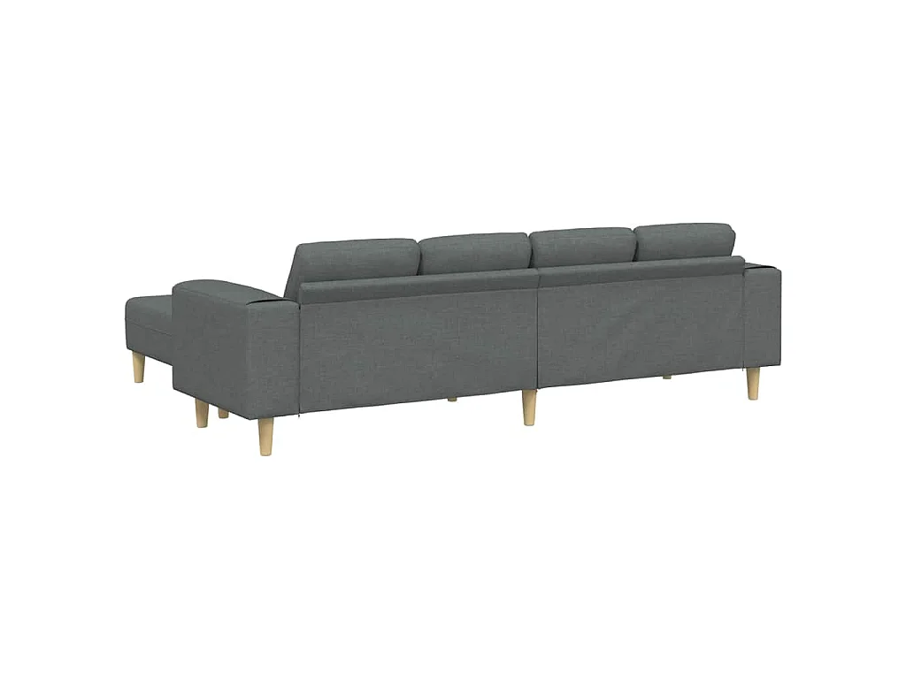 3-teiliges Sofaset in dunkelgrauem Stoff