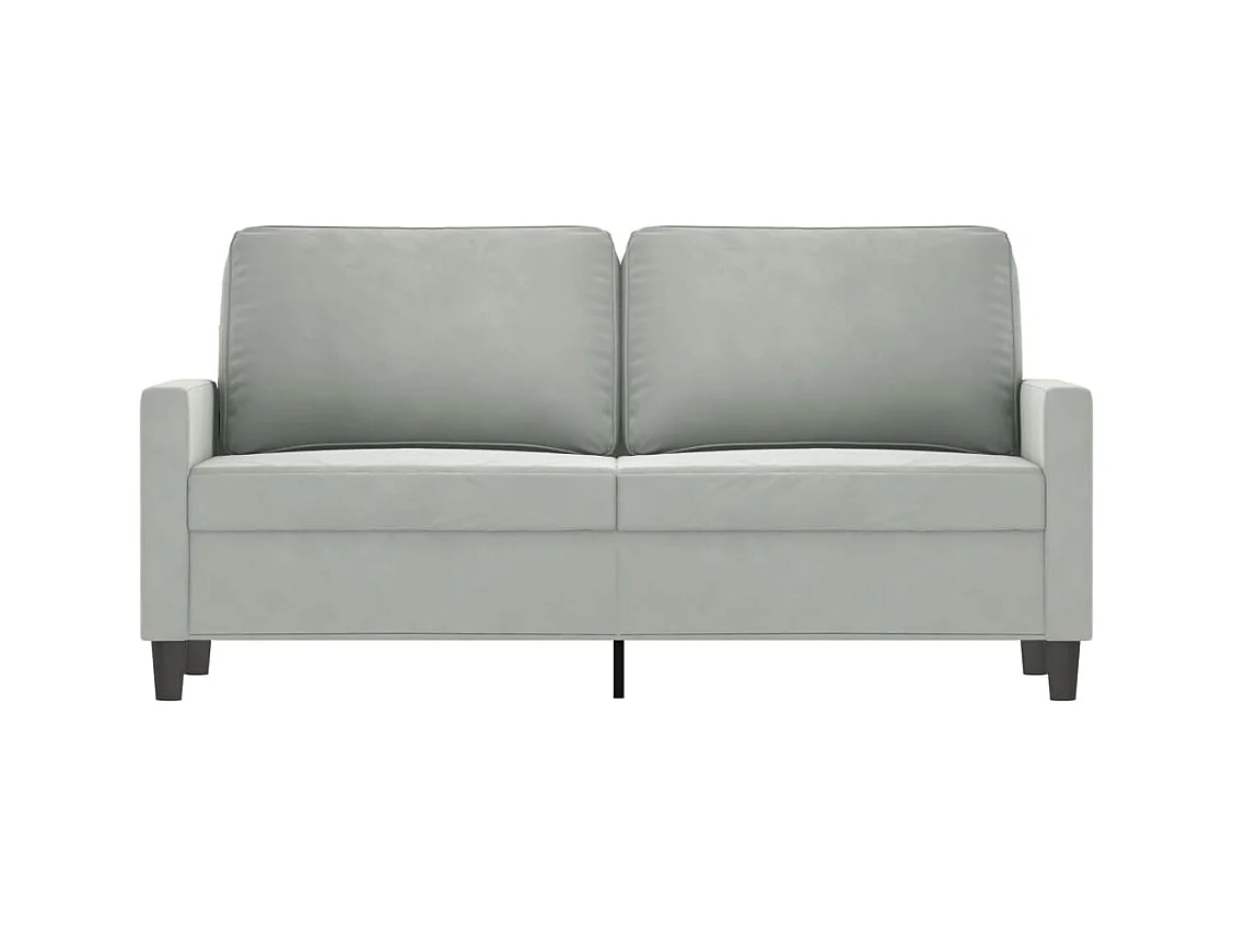 2-Sitzer-Sofa Hellgrau 140 cm Samt
