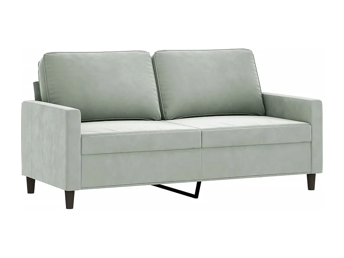Divano 2 posti Grigio chiaro 140 cm Velluto