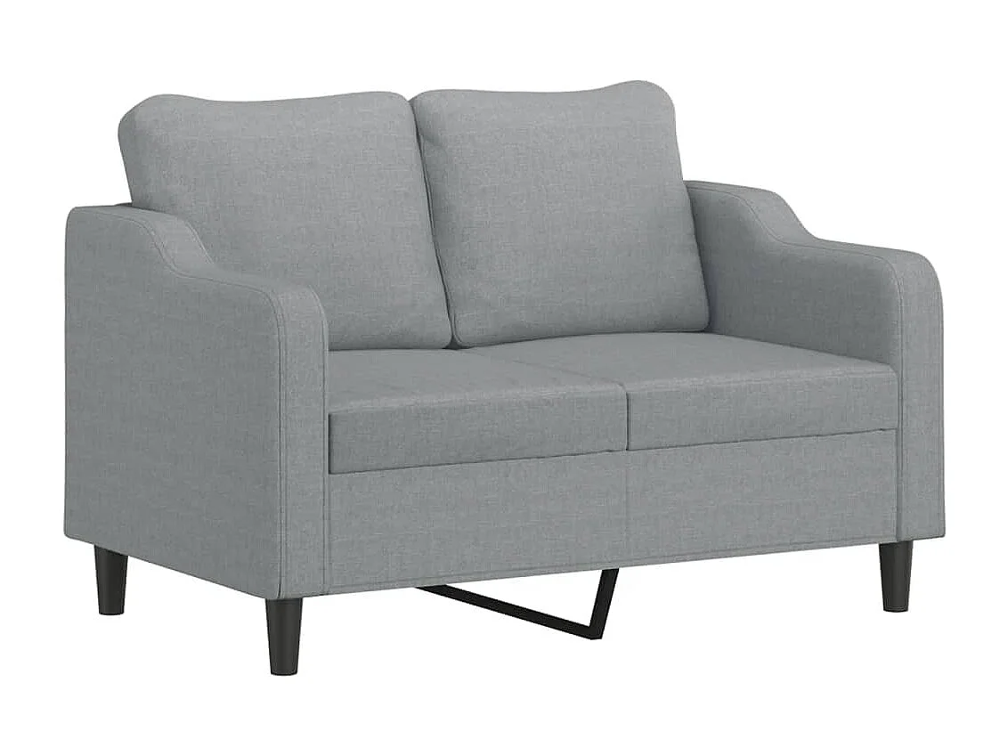 Set di divani 3 pezzi con cuscini in tessuto grigio chiaro