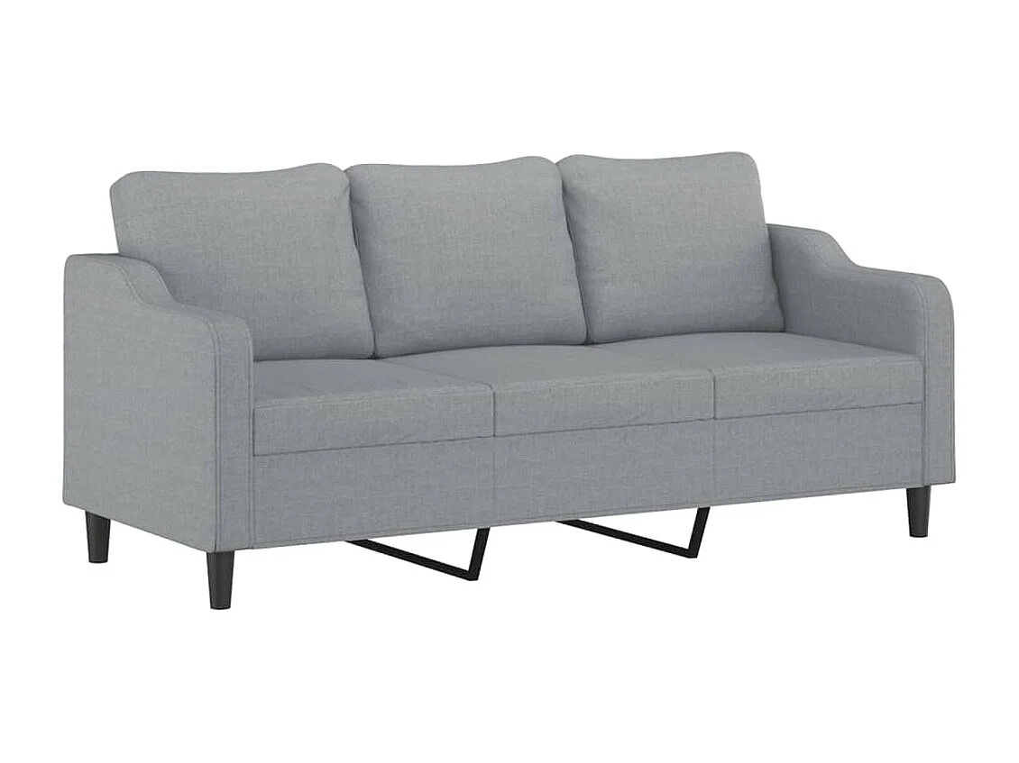 Set di divani 3 pezzi con cuscini in tessuto grigio chiaro