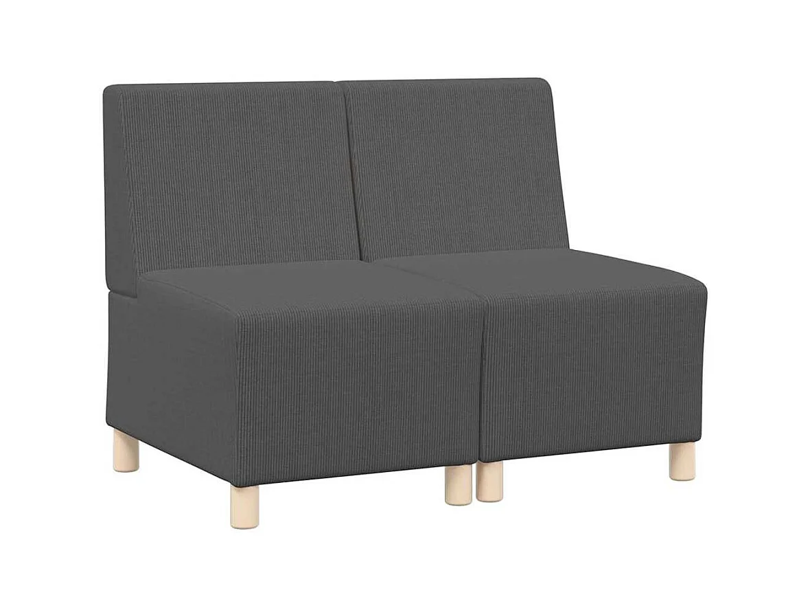 Unité de Sofa Modulaire Sans Accoudoirs 2 pcs Gris foncé