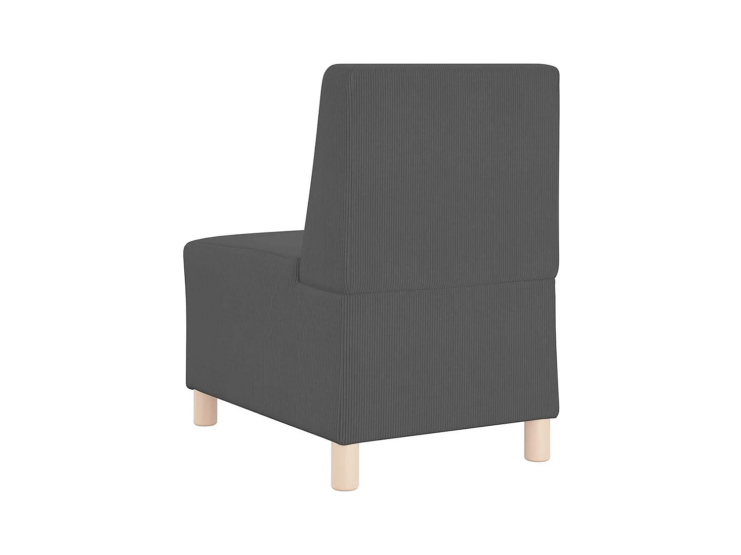 Unité de Sofa Modulaire Sans Accoudoirs 2 pcs Gris foncé