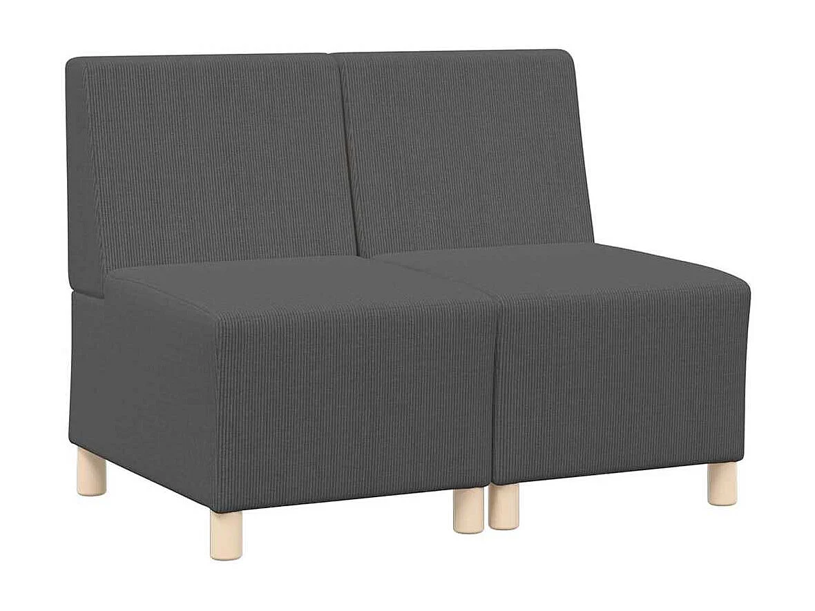 Modulaire bank zonder armleuningen 2 stuks donkergrijs