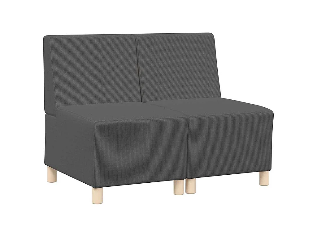 Divano componibile senza braccioli 2 pezzi grigio scuro