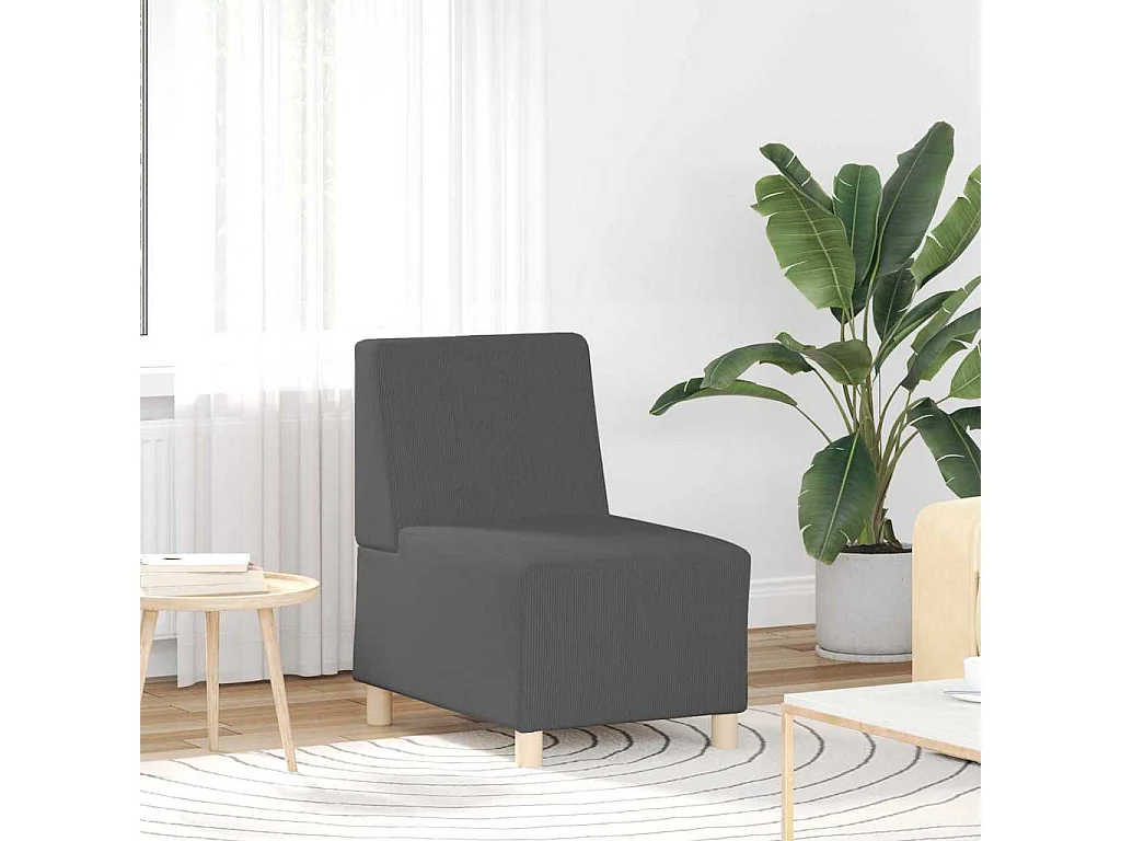 Divano componibile senza braccioli 2 pezzi grigio scuro