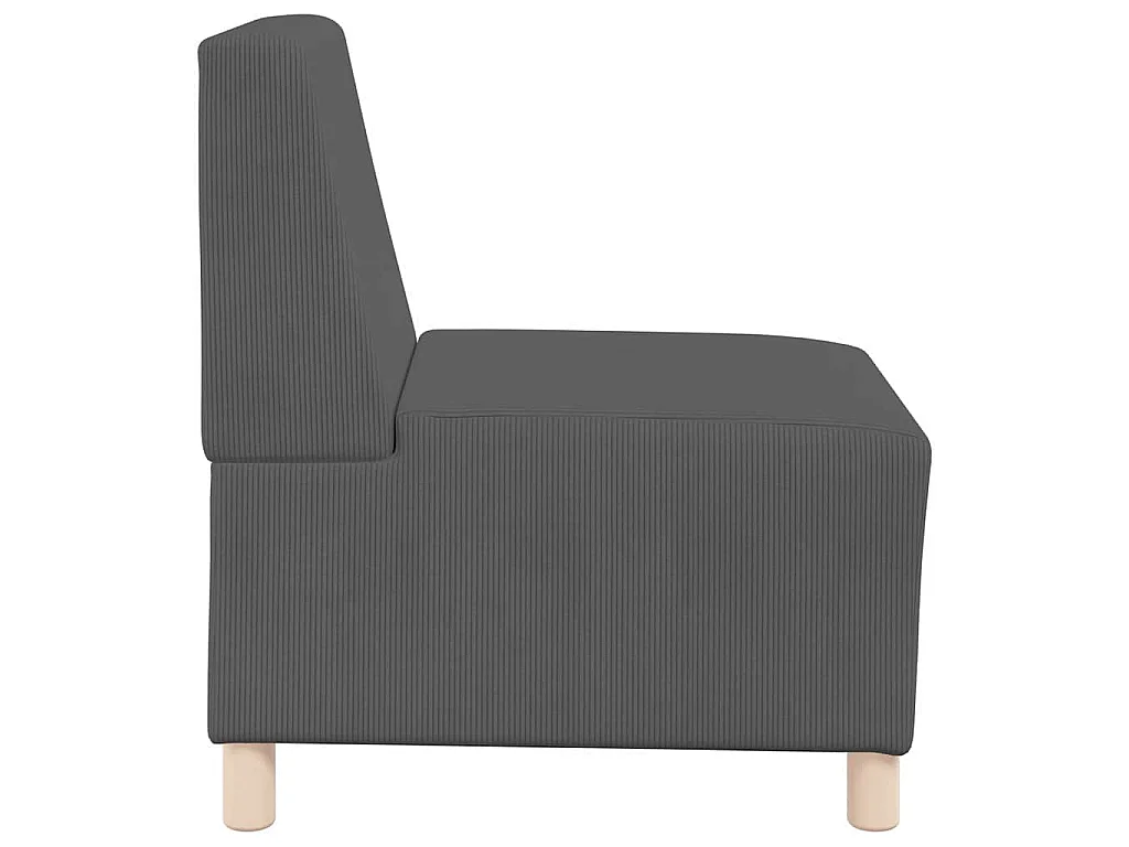 Divano componibile senza braccioli 2 pezzi grigio scuro