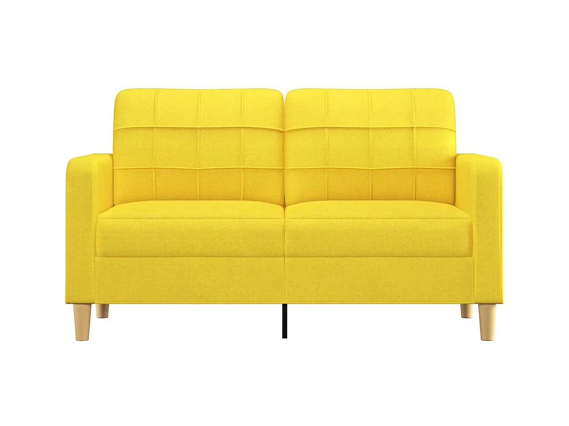 Divano 2 posti Giallo chiaro 140 cm Tessuto