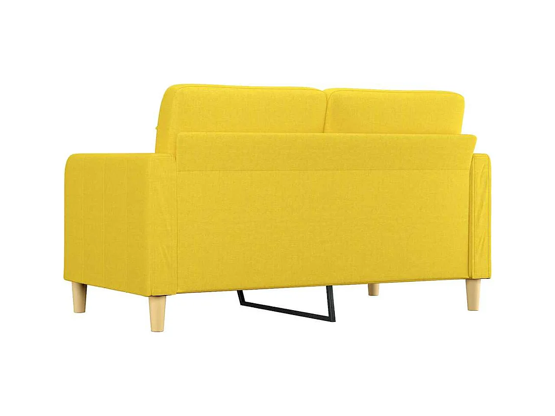 Divano 2 posti Giallo chiaro 140 cm Tessuto