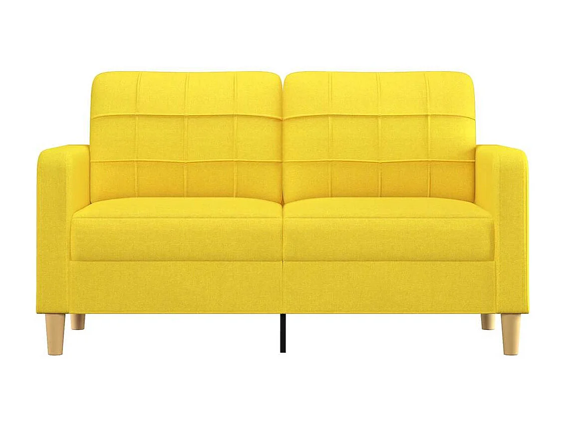 Canapé à 2 places Jaune clair 140 cm Tissu