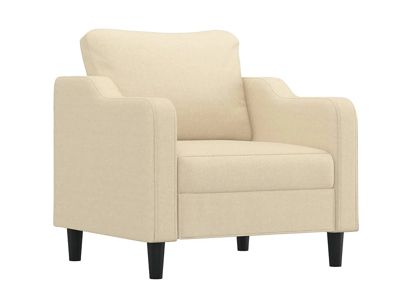 Fauteuil met voetenbankje Crème 60 cm Stof