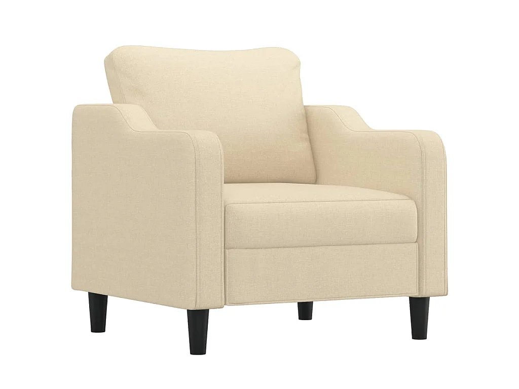 Fauteuil avec repose-pied Crème 60 cm Tissu