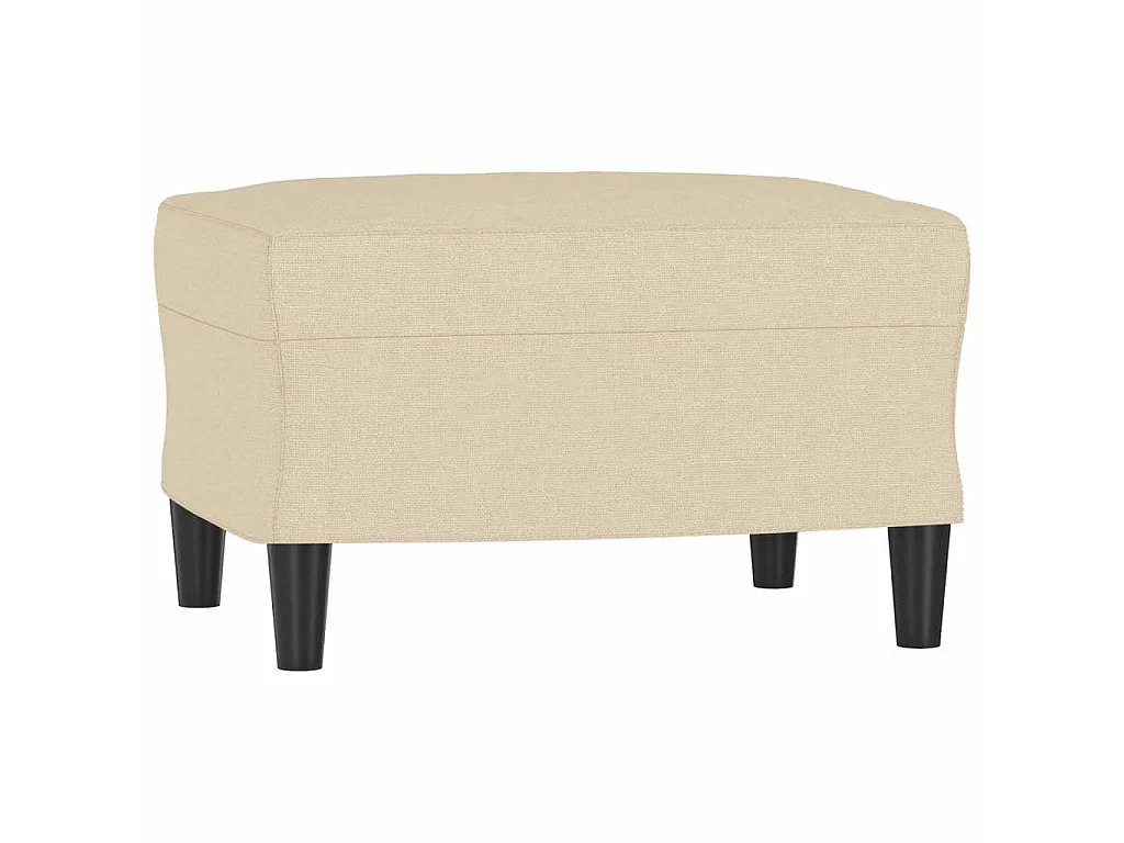Fauteuil avec repose-pied Crème 60 cm Tissu