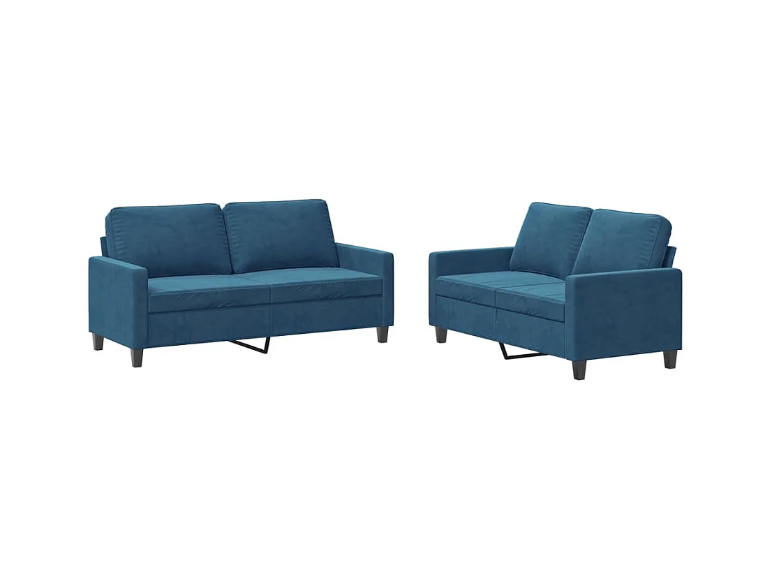 2-delige bankstel met kussens Blue Velvet