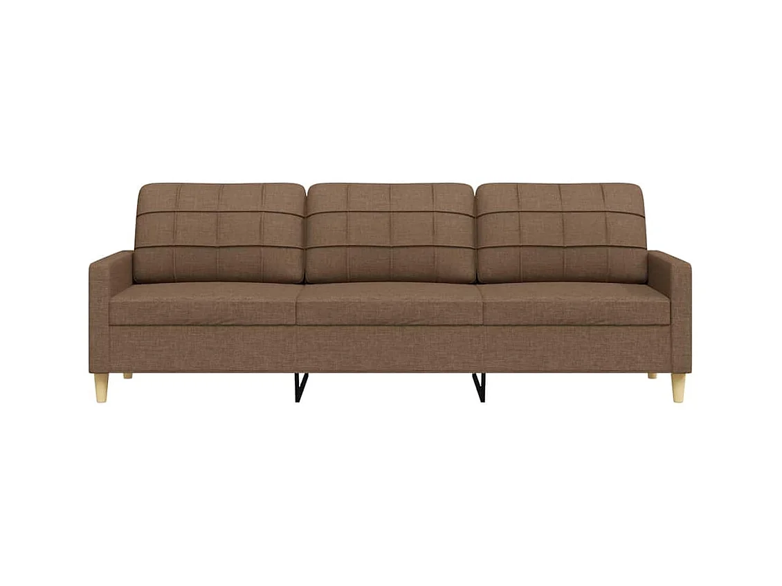 Divano 3 posti Marrone 210 cm Tessuto