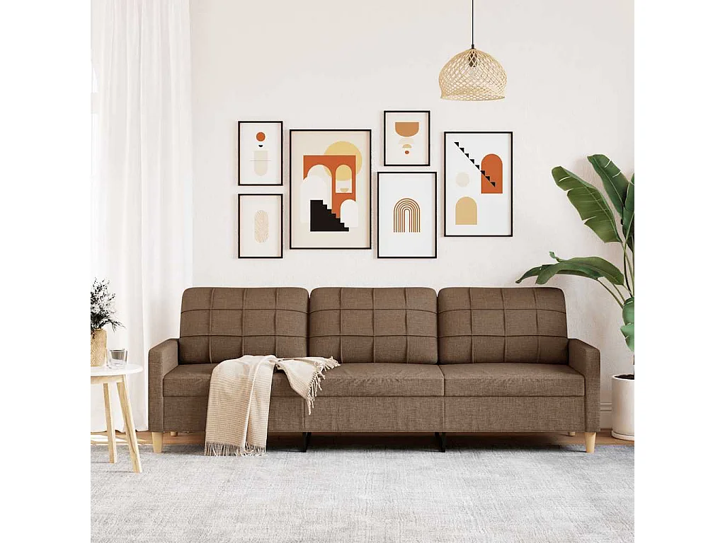 3-zitsbank Bruin 210 cm Stof