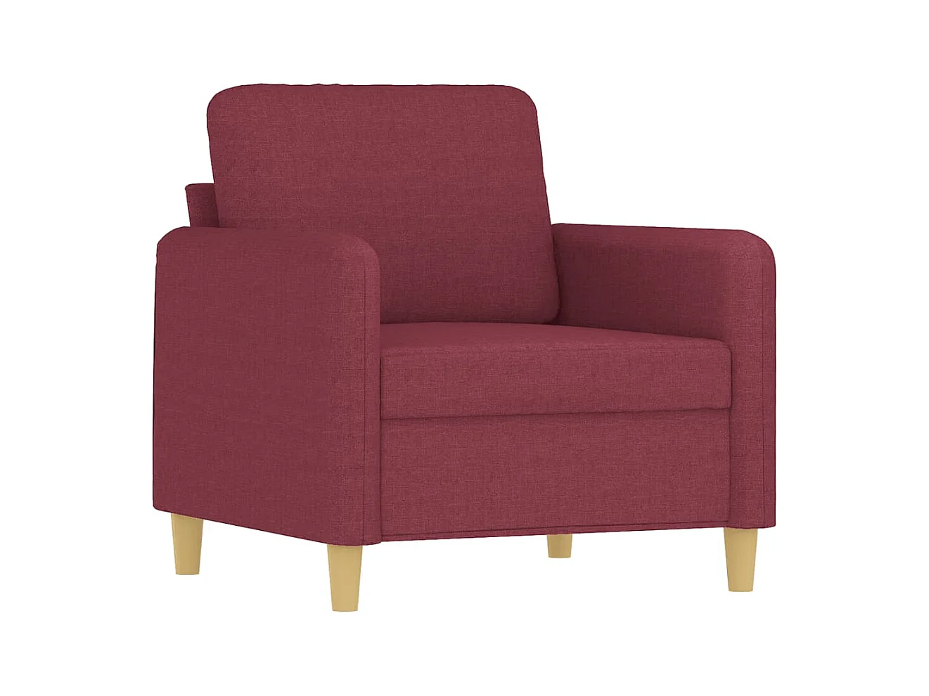 Poltrona con poggiapiedi Rosso bordeaux 60 cm Tessuto