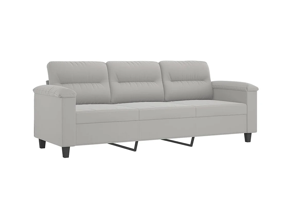 3-zitsbank Lichtgrijs 180 cm Microvezelstof