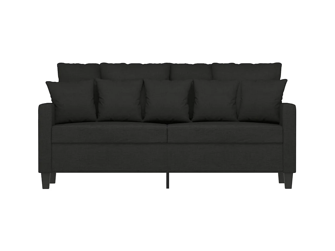 Divano 2 posti Nero 140 cm Tessuto