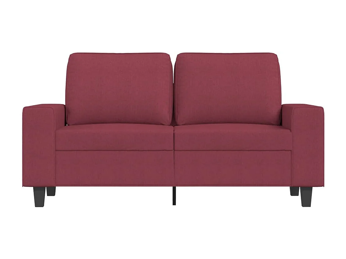 Sofá 2 plazas Rojo burdeos 120 cm Tela