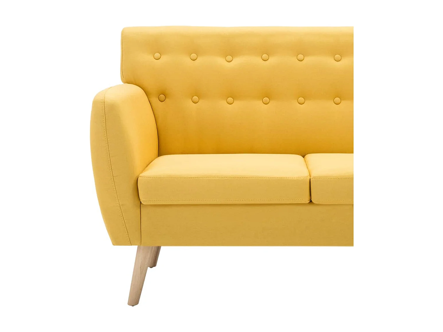 Sofá de 3 plazas con funda de tela 172x70x82 cm amarillo