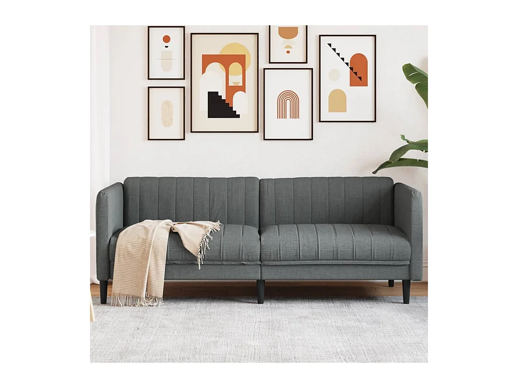 Sofá de 3 plazas de tela gris oscuro