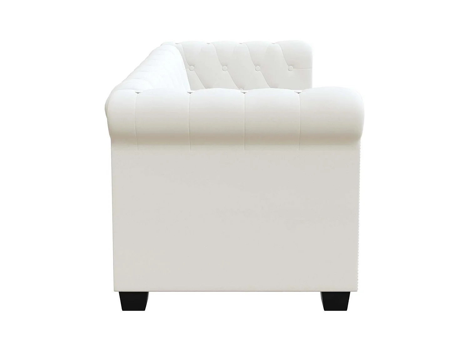 Divano Chesterfield a 2 posti in pelle sintetica bianca