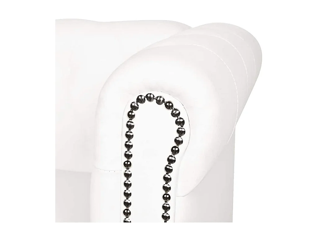 Divano Chesterfield a 2 posti in pelle sintetica bianca