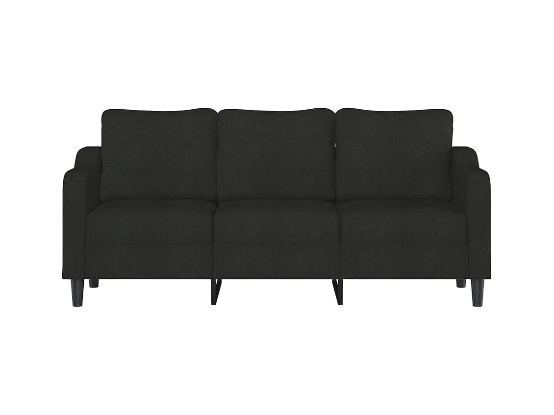 Divano 3 posti Nero 180 cm Tessuto