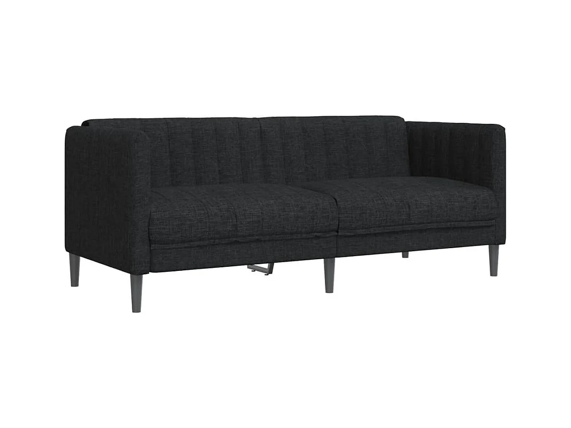 Conjunto de sofá de tela negra de 2 piezas