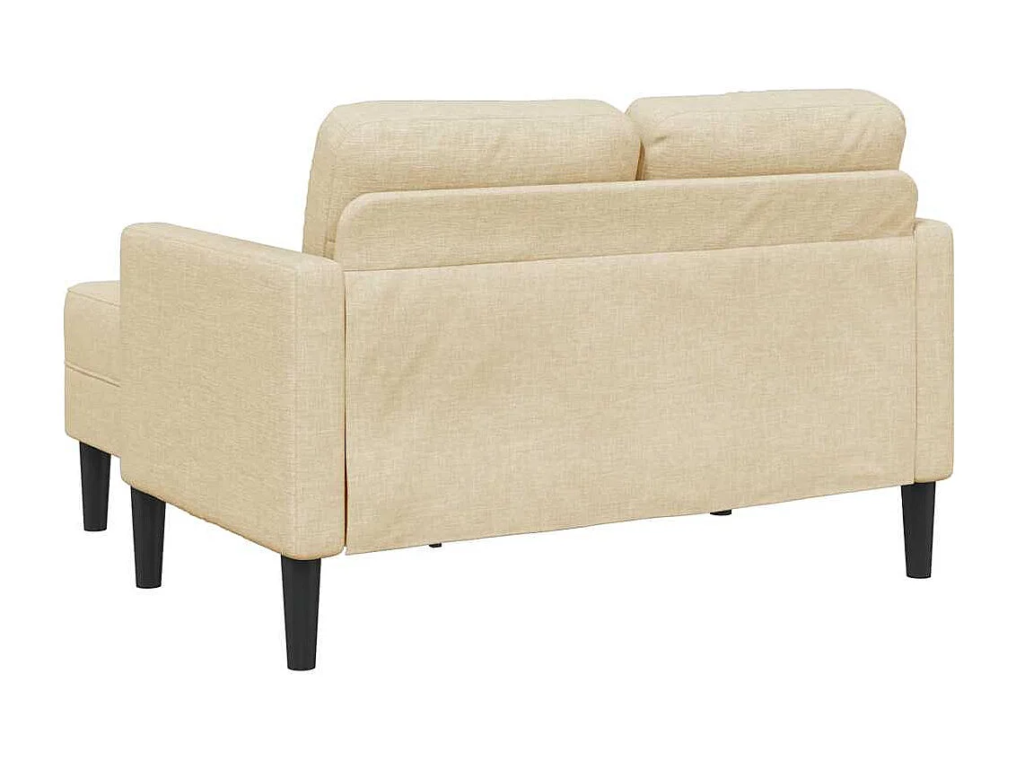 2-zitsbank met L-vormige chaise longue crème 125 cm stof
