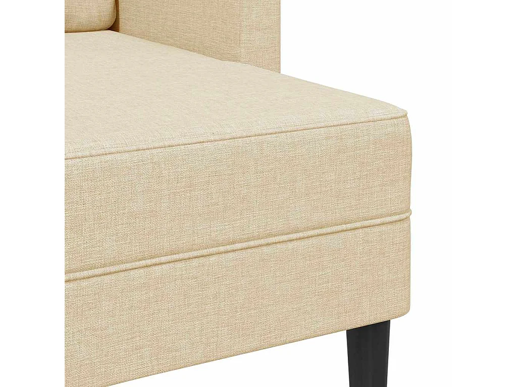 2-zitsbank met L-vormige chaise longue crème 125 cm stof