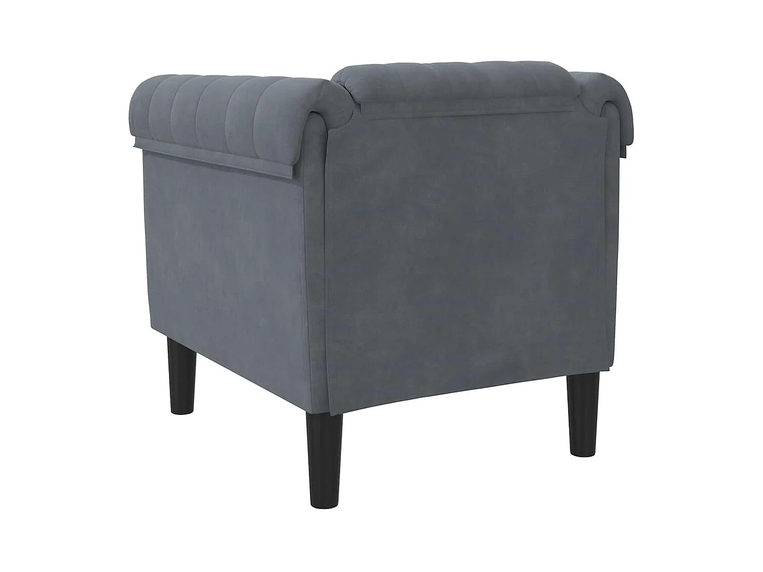 Poltrona in velluto grigio scuro