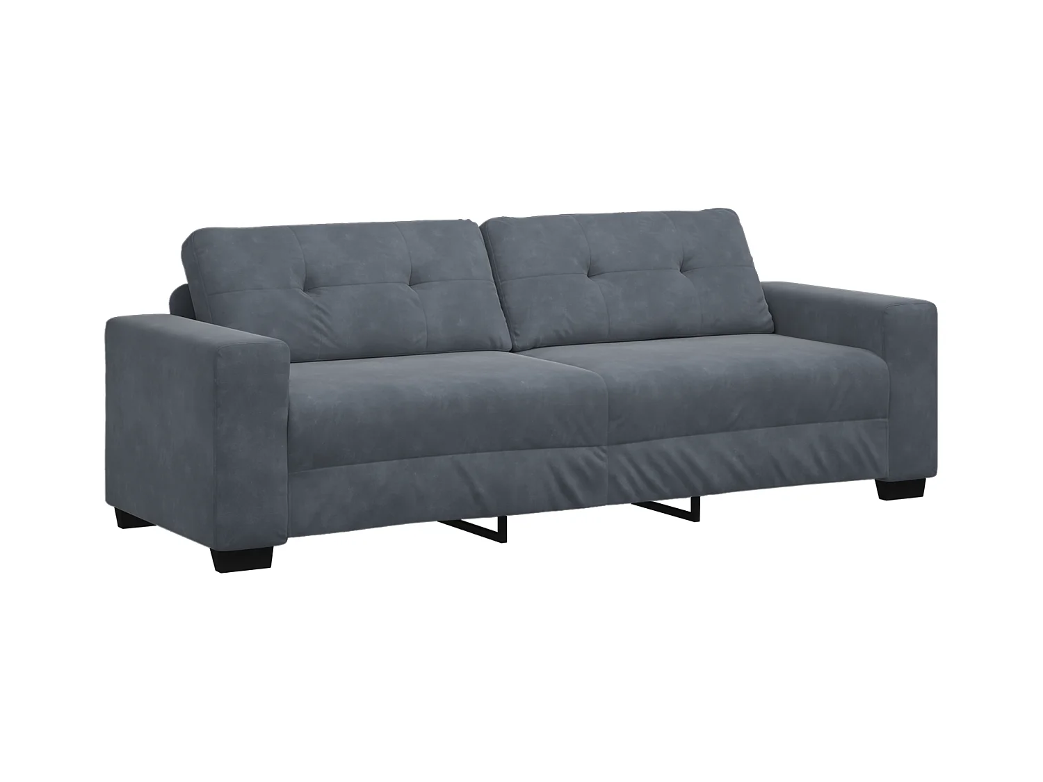 Set di divani 3 pezzi, grigio, 221 x 78 x 80 cm, velluto